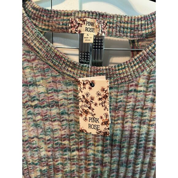 Pink Rose Sweater Dress NWT Large - Picture 2 of 3